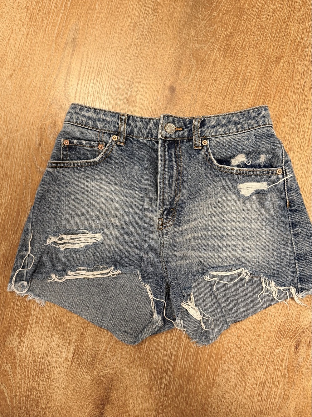 wild fable Distressed Cutoff Denim Shorts - Blue